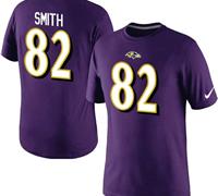 NEW Baltimore Ravens #82 Smith Pride Name & Number T-Shirt Purple