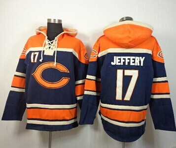 NEW Bears #17 Alshon Jeffery Navy Blue Sawyer Hooded Sweatshirt NFL Hoodie