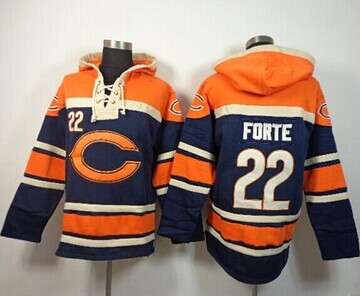 NEW Bears #22 Matt Forte Navy Blue Sawyer Hooded Sweatshirt NFL Hoodie