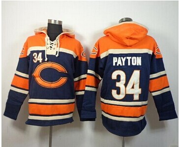 NEW Bears #34 Walter Payton Navy Blue Sawyer Hooded Sweatshirt NFL Hoodie