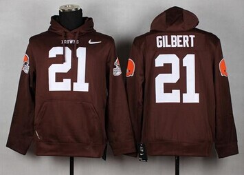 NEW Browns #21 Justin Gilbert Brown Pullover NFL Hoodie