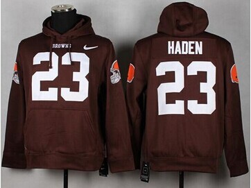NEW Browns #23 Joe Haden Brown Pullover NFL Hoodie