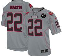 NEW Buccaneers #22 Doug Martin Lights Out Grey With MG Patch Stitched NFL Elite Jersey