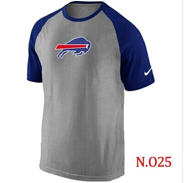 NEW Buffalo Bills Ash Tri Big Play Raglan NFL T-Shirt Grey Blue