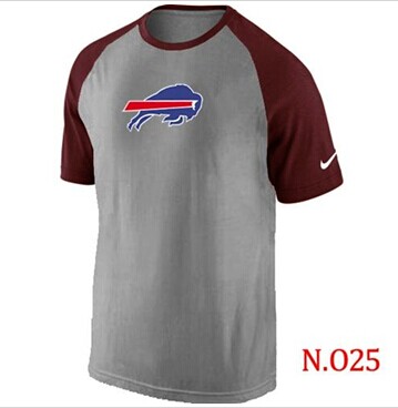 NEW Buffalo Bills Ash Tri Big Play Raglan NFL T-Shirt Grey Red