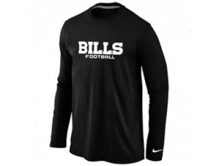 NEW Buffalo Bills Authentic font Long Sleeve T-Shirt Black