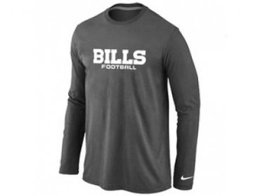NEW Buffalo Bills Authentic font Long Sleeve T-Shirt D.Grey