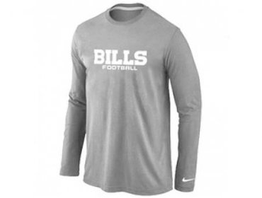 NEW Buffalo Bills Authentic font Long Sleeve T-Shirt Grey