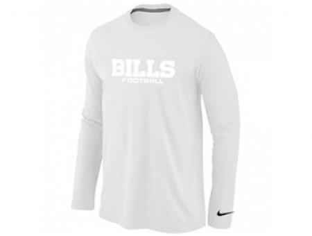 NEW Buffalo Bills Authentic font Long Sleeve T-Shirt White