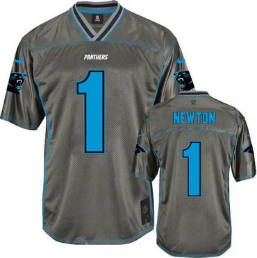 NEW Carolina Panthers #1 Cam Newton Grey Men's Stitched NFL Elite Vapor Jersey