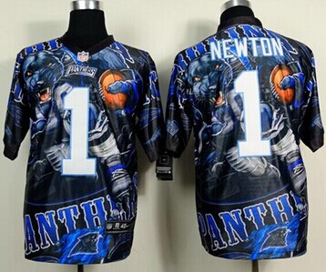 NEW Carolina Panthers #1 Cam Newton Team Color NFL Elite Fanatical Version Jersey