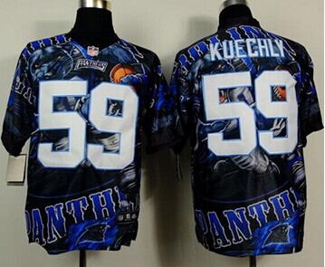 NEW Carolina Panthers #59 Luke Kuechly Team Color NFL Elite Fanatical Version Jersey