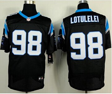 NEW Carolina Panthers #98 Star Lotulelei Black Team Color NFL Elite Jersey