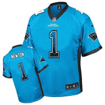 NEW Carolina Panthers 1 Cam Newton Blue Alternate Stitched NFL Elite Drift Fashion Jersey