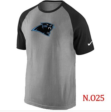 NEW Carolina Panthers Ash Tri Big Play Raglan NFL T-Shirt Grey Black