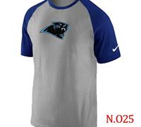 NEW Carolina Panthers Ash Tri Big Play Raglan NFL T-Shirt Grey Blue