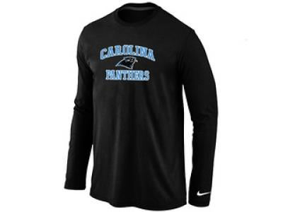 NEW Carolina Panthers Heart & Soul Long Sleeve T-Shirt Black