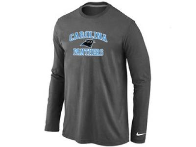 NEW Carolina Panthers Heart & Soul Long Sleeve T-Shirt D.Grey