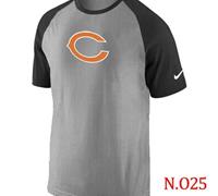 NEW Chicago Bears Ash Tri Big Play Raglan NFL T-Shirt Grey Black