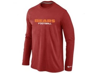 NEW Chicago Bears Authentic font Long Sleeve T-Shirt Red
