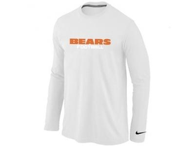 NEW Chicago Bears Authentic font Long Sleeve T-Shirt White