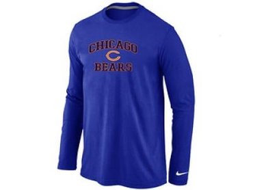 NEW Chicago Bears Heart & Soul Long Sleeve T-Shirt Blue