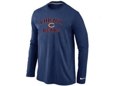 NEW Chicago Bears Heart & Soul Long Sleeve T-Shirt D.Blue