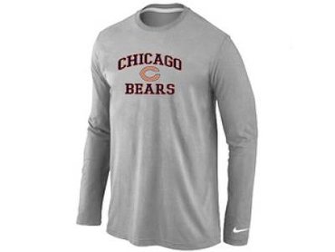 NEW Chicago Bears Heart & Soul Long Sleeve T-Shirt Grey