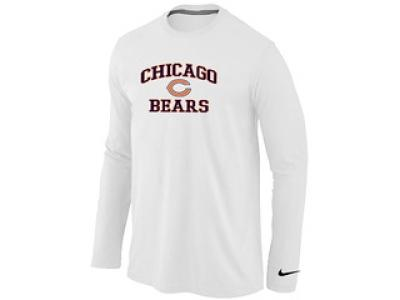 NEW Chicago Bears Heart & Soul Long Sleeve T-Shirt White