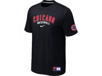 NEW Chicago Cubs Black Short Sleeve Practice T-Shirt