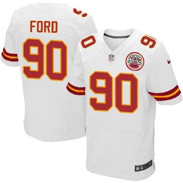 NEW Chiefs #90 Dee Ford White Men's Stitched NFL Elite Jersey