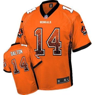 NEW Cincinnati Bengals #14 Andy Dalton Orange Alternate Stitched NFL Elite Drift Fashion Jerseys