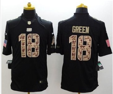 NEW Cincinnati Bengals #18 A.J. Green Black NFL Limited Salute to Service Jersey
