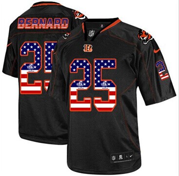 NEW Cincinnati Bengals #25 Giovani Bernard Black NFL Elite USA Flag Fashion jersey