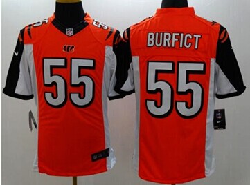 NEW Cincinnati Bengals #55 Vontaze Burfict Orange Alternate NFL Limited Jersey