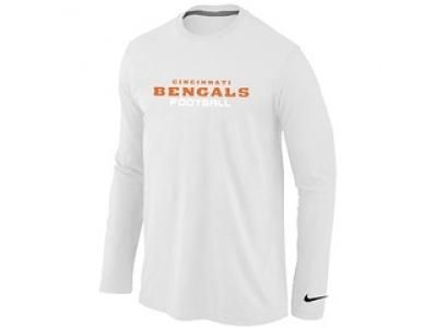 NEW Cincinnati Bengals Authentic font Long Sleeve T-Shirt White