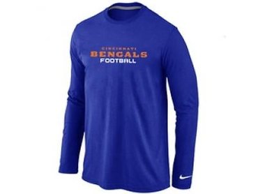 NEW Cincinnati Bengals Authentic font Long Sleeve T-Shirt blue