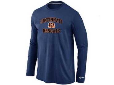 NEW Cincinnati Bengals Heart & Soul Long Sleeve T-Shirt D.Blue