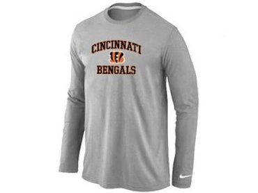 NEW Cincinnati Bengals Heart & Soul Long Sleeve T-Shirt Grey