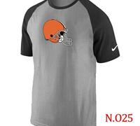 NEW Cleveland Browns Ash Tri Big Play Raglan NFL T-Shirt Grey Black