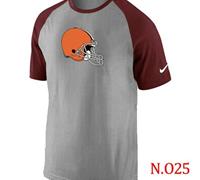 NEW Cleveland Browns Ash Tri Big Play Raglan NFL T-Shirt Grey Red