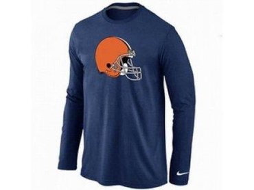 NEW Cleveland Browns Logo Long Sleeve T-Shirt D.Blue