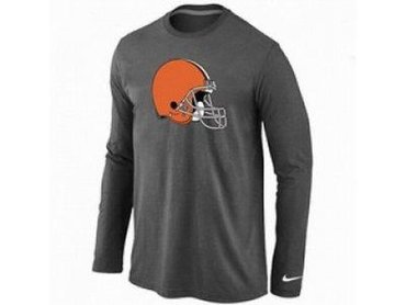 NEW Cleveland Browns Logo Long Sleeve T-Shirt D.Grey