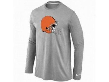 NEW Cleveland Browns Logo Long Sleeve T-Shirt Grey