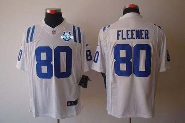 NEW Colts #80 Coby Fleener White With 30TH Seasons Patch Men's Stitched NFL Limited Jersey