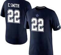 NEW Dallas Cowboys #22 Emmitt Smith Player Pride Name & Number T-Shirt Blue