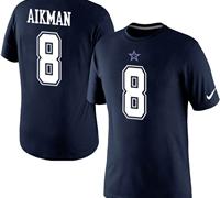 NEW Dallas Cowboys #8 Troy Aikman Player Pride Name & Number T-Shirt Blue
