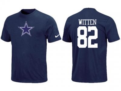 NEW Dallas Cowboys #82 WITTEN Name & Number T-Shirt Blue