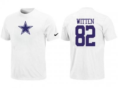 NEW Dallas Cowboys #82 WITTEN Name & Number T-Shirt White