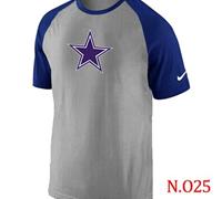 NEW Dallas Cowboys Ash Tri Big Play Raglan NFL T-Shirt Grey Blue